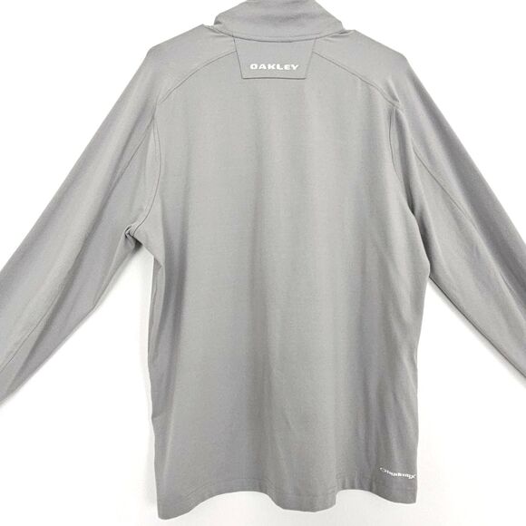 OAKLEY Logo Gray Black 1/4 Zip Athletic Pullover Shirt Mens Size Small - Picture 6 of 11